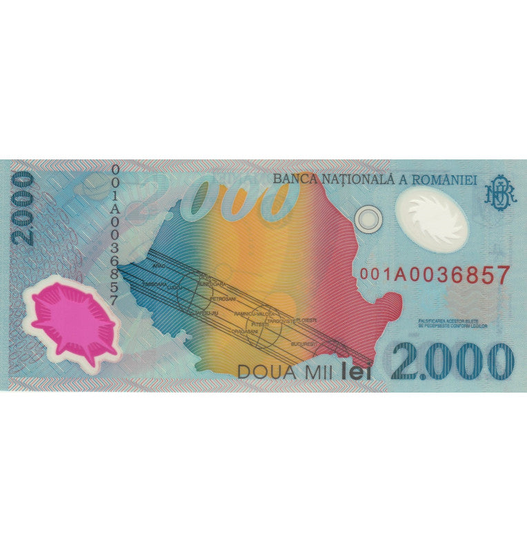 Romania 2,000 Lei 1999 Pick 111a Commemorative Polymer