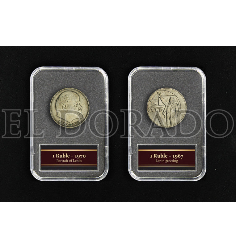 Russia Lenin Collection (2 base metal coins, 1 stamp) 140, 141 Year 1967-1970