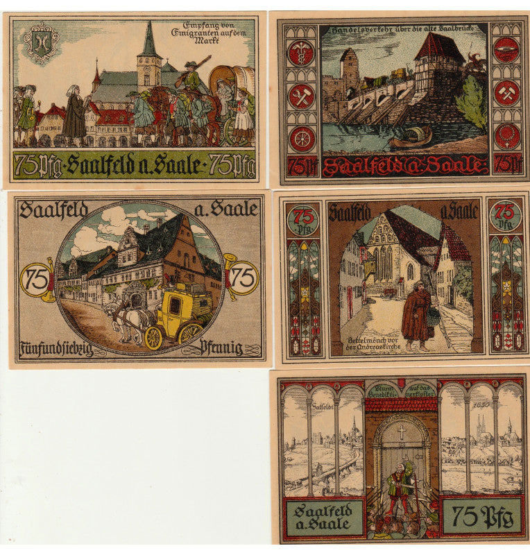 Saalfed  Set 5 Notgelds