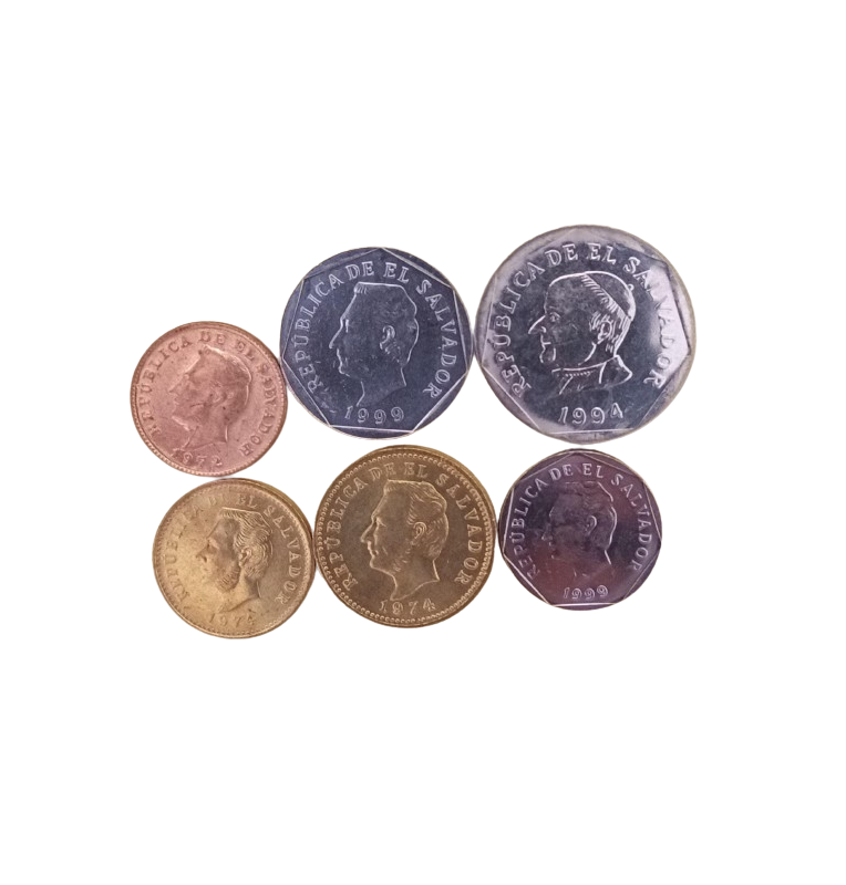Salvador set of 6 coins 1, 2, 3, 5, 10, 25 Centavos 1942-1999 NO UNC