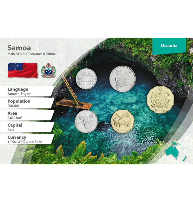 Samoa 10, 20, 50 Sene, 1, 2 Tala 2011 KM 168, 169, 170, 171, 178