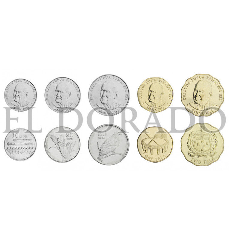 Samoa 10, 20, 50 Sene, 1, 2 Tala 2011 KM 168, 169, 170, 171, 178