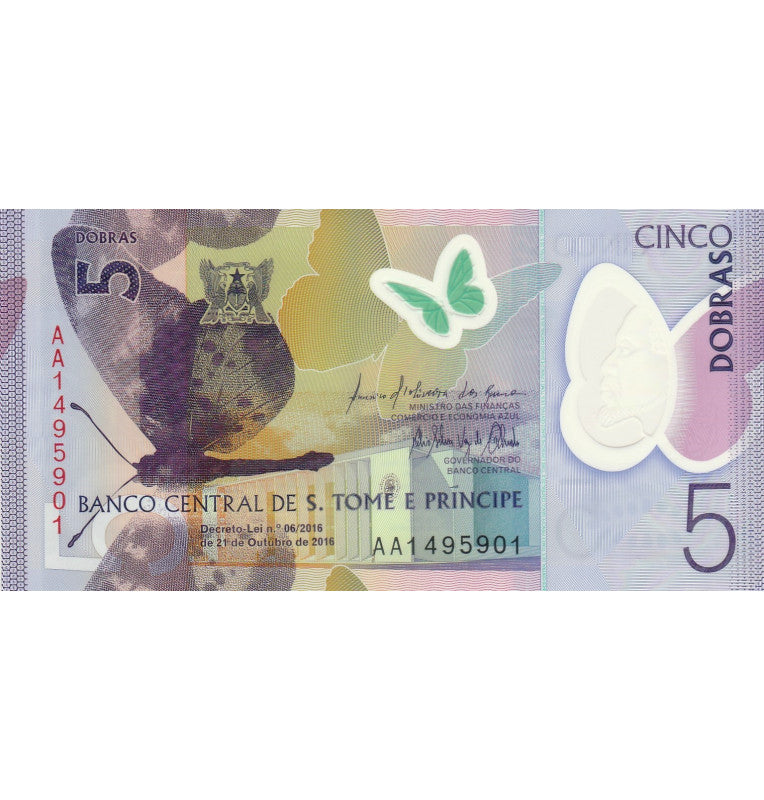 Sao Tome and Principe 5 Dobras 2016 Polymer