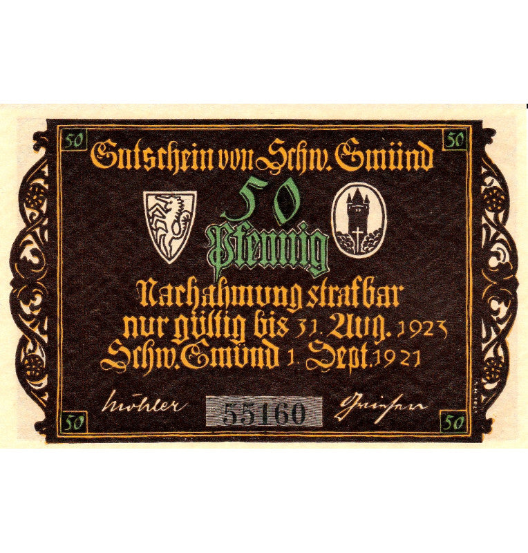 Schwabisch-Gmund Set 3 Notgelds 1921