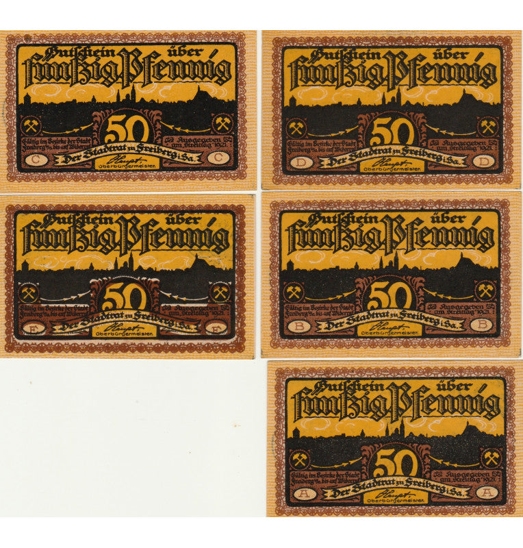 Set of 5 notgelds