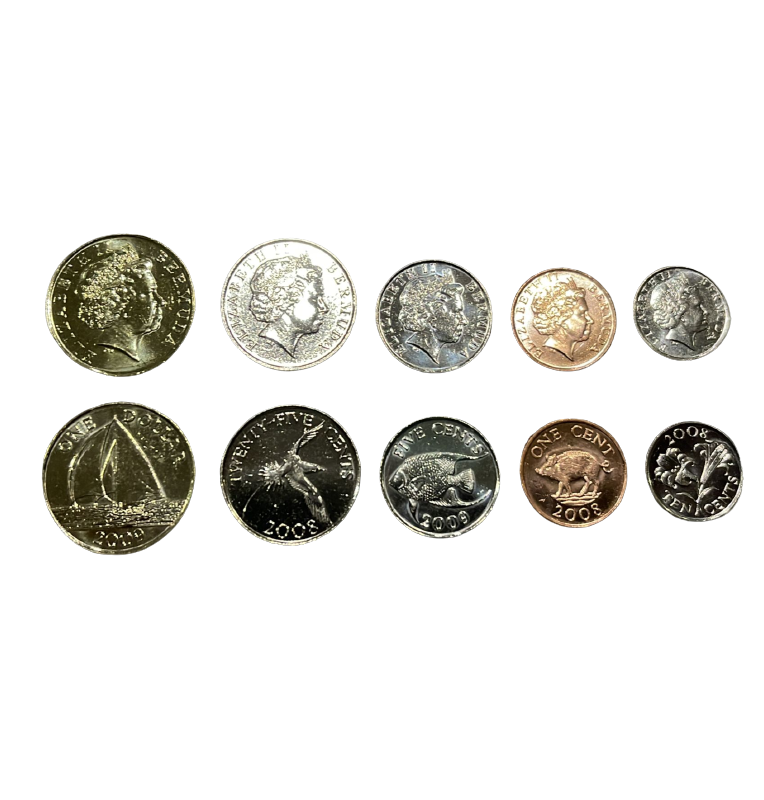 Bermuda Set 1,5,10, 25 Cents and 1 Dollar 1999-2009