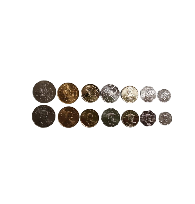 Set of 7 Swaziland coins 5,10,20,50 cents 1,2,5 Emalangeni 1996-2010