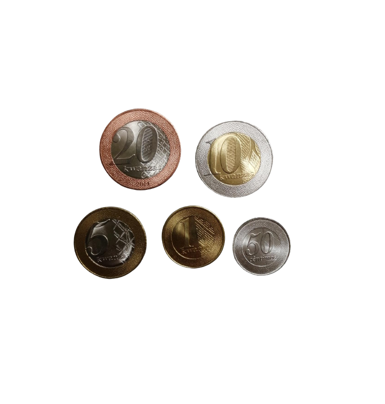 Angola Moneda Set de Angola 5 monedas 50 Céntimos 1,5,10,20 Kwanzas 2012-2014 ...