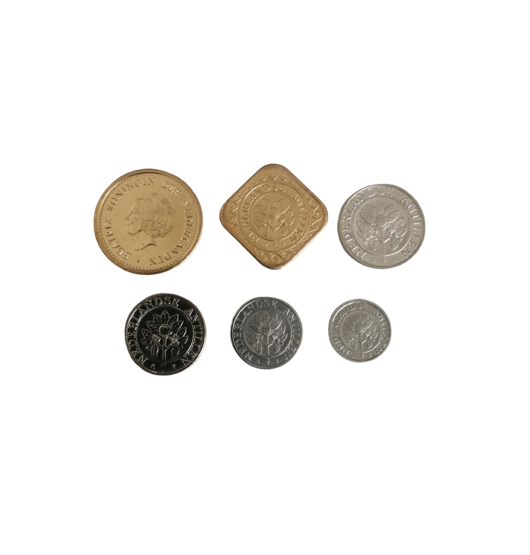 Netherlands Antilles set of 6 coins: 1, 5, 10, 25, 50 cents, 1 gulden, 1994-2000, KM 32-37
