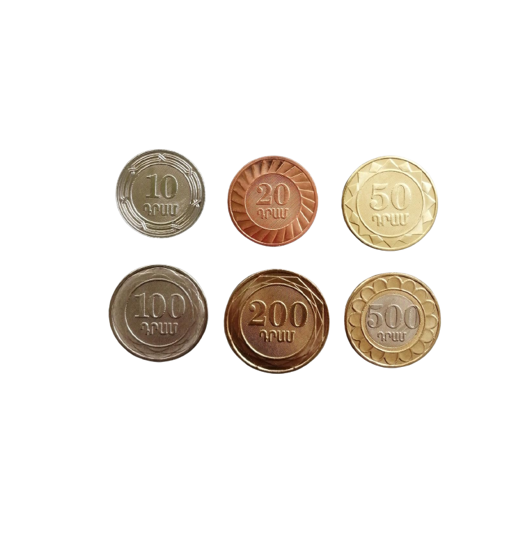 Armenian set of 6 coins 10, 20, 50, 100, 200, 500 Dram 2003-2004