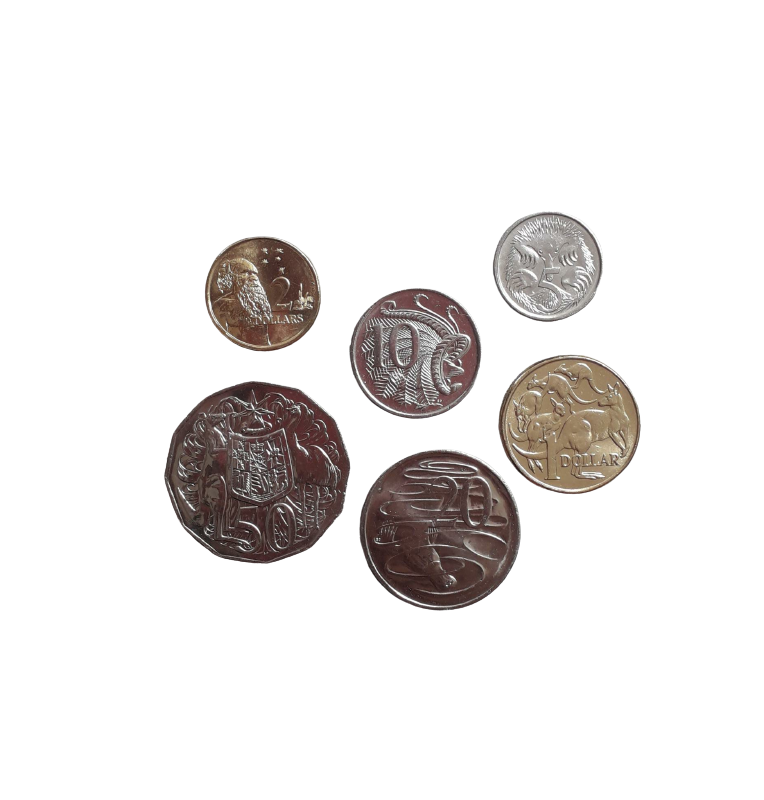 Australia set of 6 coins: 5, 10, 20, 50 cents, 1.2 dollars, 1999-2018