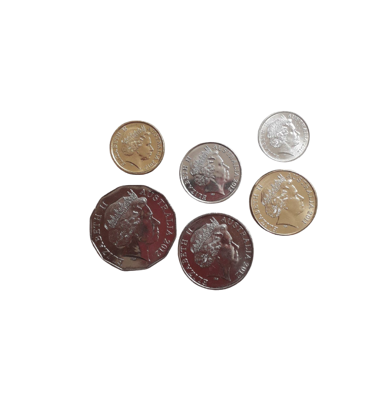 Australia set of 6 coins: 5, 10, 20, 50 cents, 1.2 dollars, 1999-2018