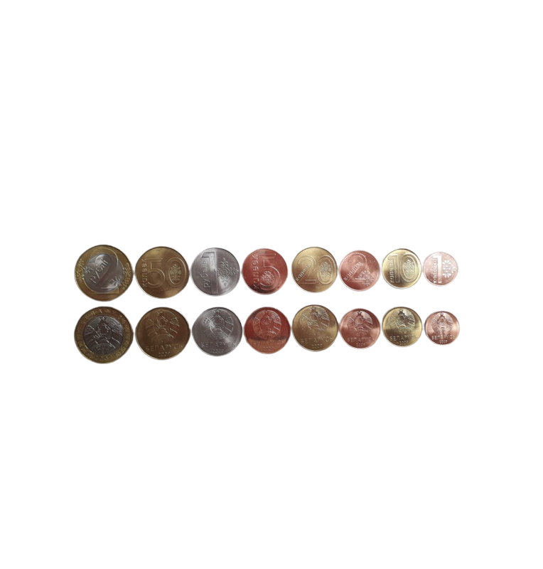 Belarus set of 8 coins 1, 2, 5, 10, 20, 50 Kopecks 1, 2 Rubles 2009 NO UNC 