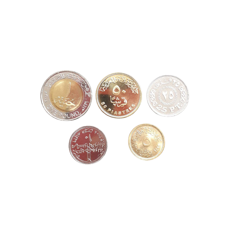 Egypt set of 5 coins 5, 10, 25, 50 Piastres 1 Pound 2004-2008