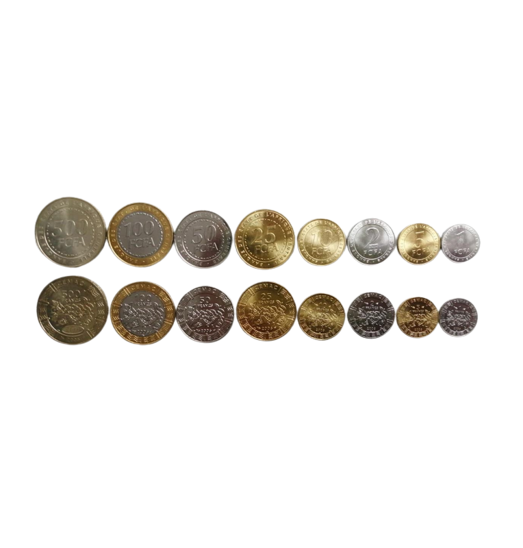 Central African States Set 8 coins 1, 2, 5, 10, 20, 50, 100, 500 Francs 2006