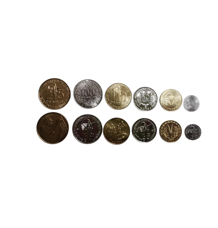 West African States Set 6 coins 1, 5, 10, 25, 50, 100 Francs 1965-2006