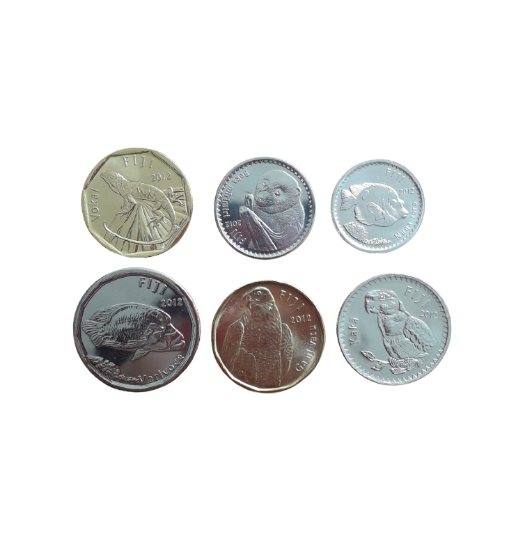 Set de Fiyi 6 monedas 5,10,20,50 Centavos 1,2 Dólares 2012