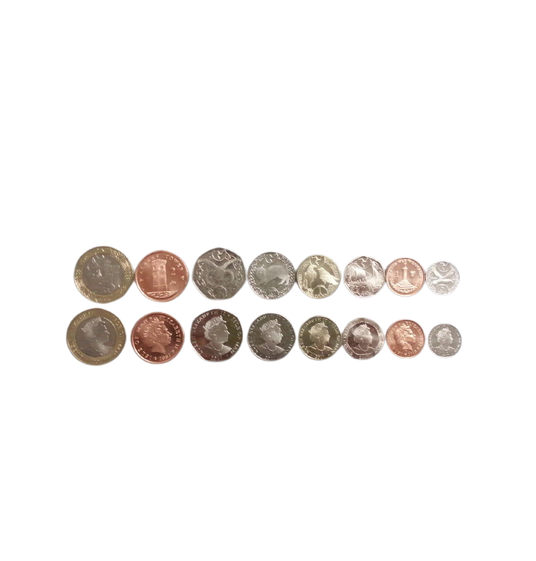 Isle of Man Set 8 coins 1, 2, 5, 10, 20, 50 Pence 1.2 Pounds 2004-2017