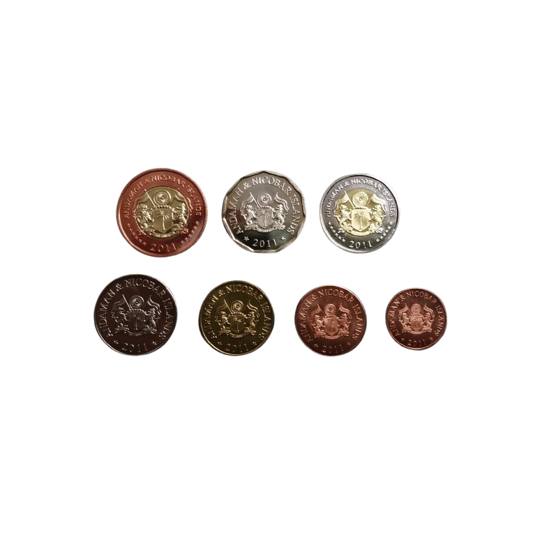 Andaman and Nicobar Islands Set of 7 coins 25, 50 Paise 1, 2, 5, 10, 20 Rupees 2011