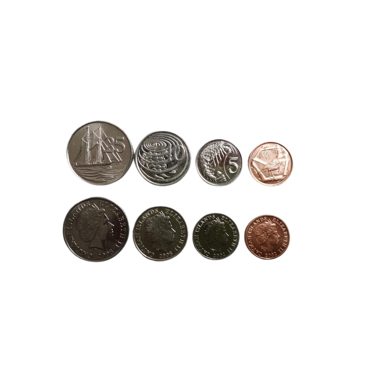 Set de Islas Caimán 4 monedas 1,5,10,25 Cents 1999-2017