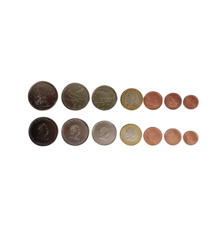 Set de Islas Cook 7 monedas 1,2,5,10,20,50 Cents 1 Dólar 2010