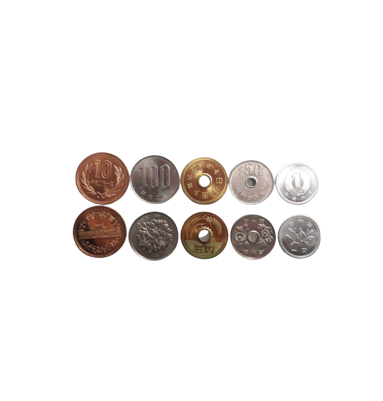 Japan Set of 5 Coins 1, 5, 10, 50, 100 Yen 1990-2010
