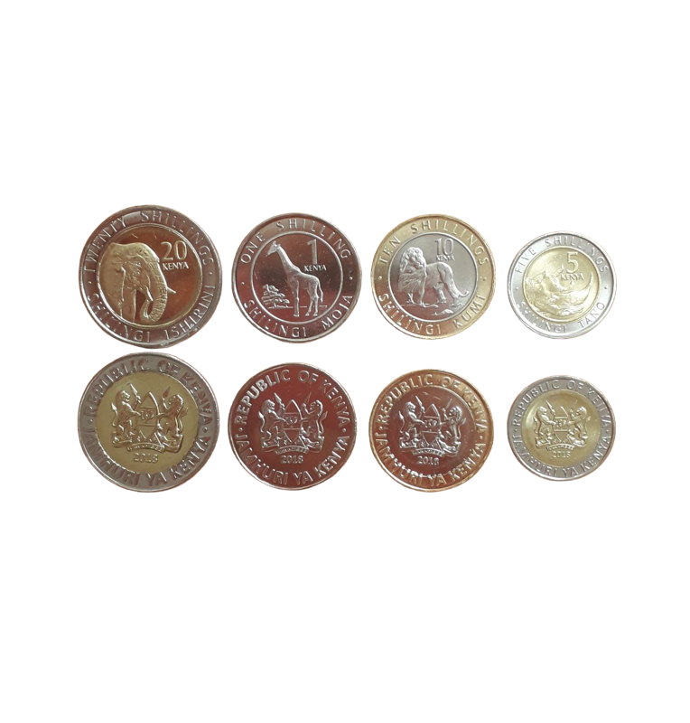 Kenya Set of 4 coins 1, 5, 10, 20 Shillings 2018 KM New