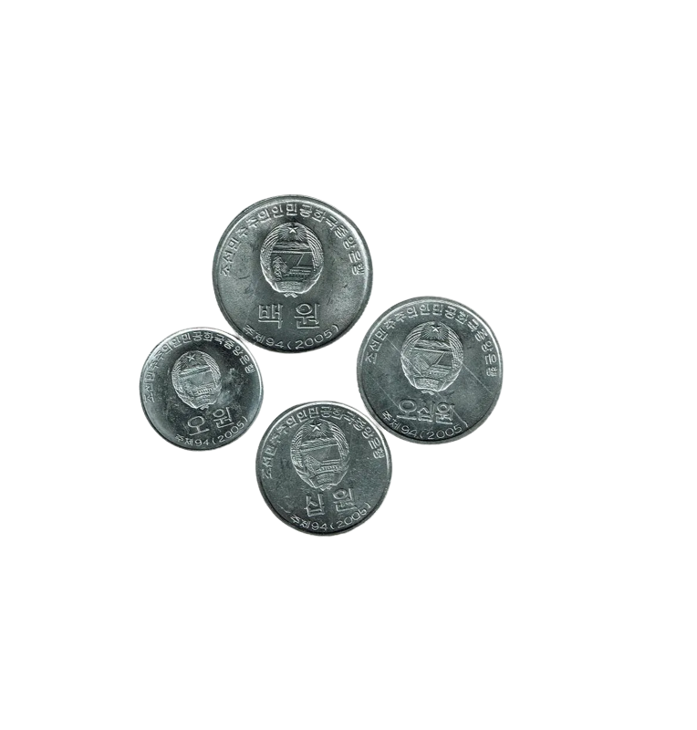North Korea Set 4 coins 5, 10, 50, 100 Won 2005 NO UNC