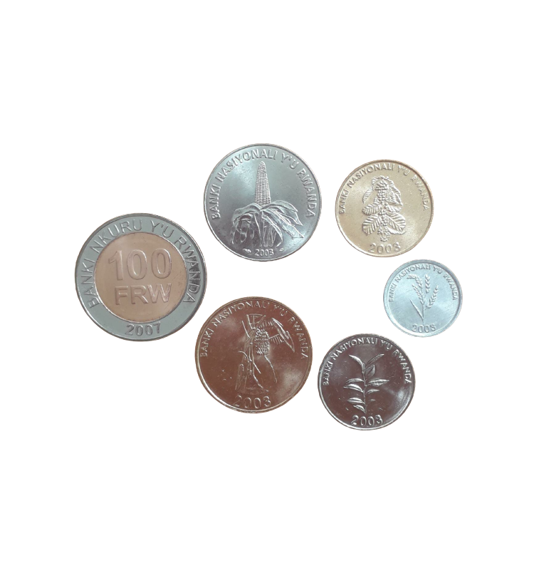 Rwanda set of 6 coins 1, 5, 10, 20, 50, 100 Francs 2003-2007 NON UNC