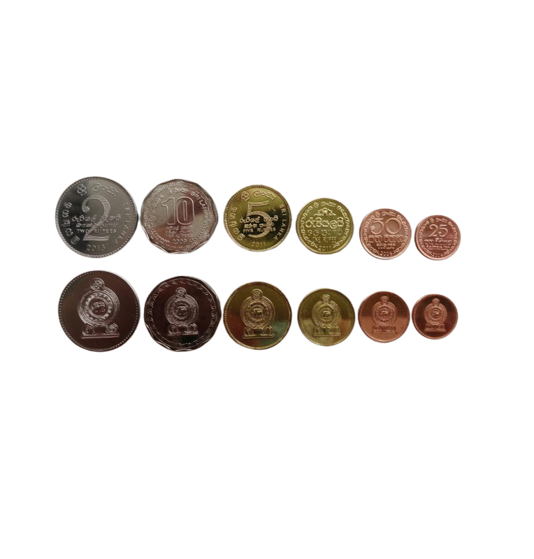Sri Lanka Set of 6 Coins 25.50 Cents 1, 2, 5, 10 Rupees 2005-2013