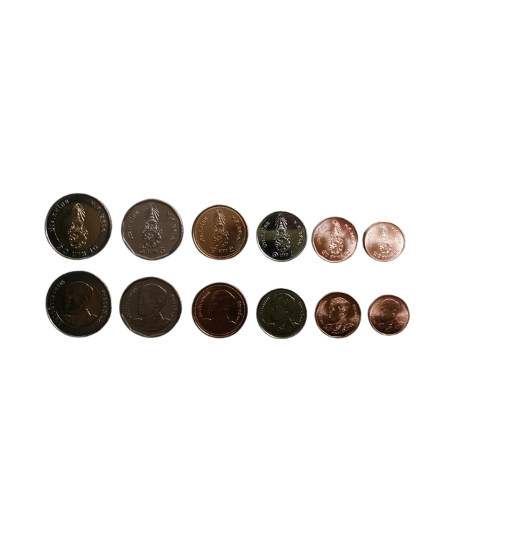 Thailand Set of 6 Coins 25.50 Satang 1, 2, 5, 10 Baht 2018