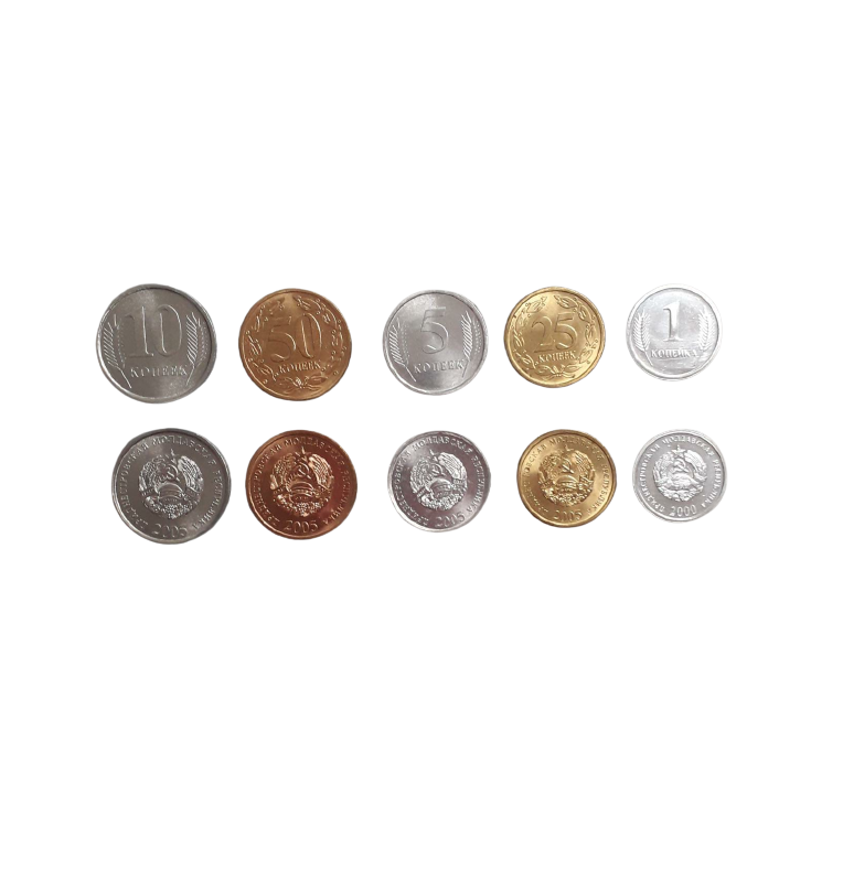 Transnistria set of 5 coins 1, 5, 10, 25, 50 Kopek 2000-2005