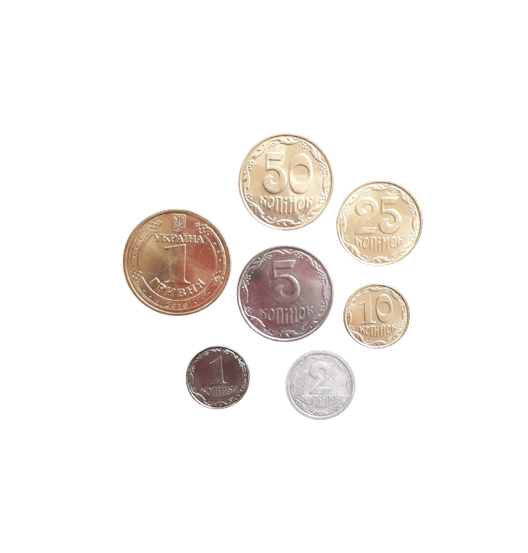 Ukraine set of 7 coins 1, 2, 5, 10, 25, 50 Kopecks 1 Hryvnia 1992-2010