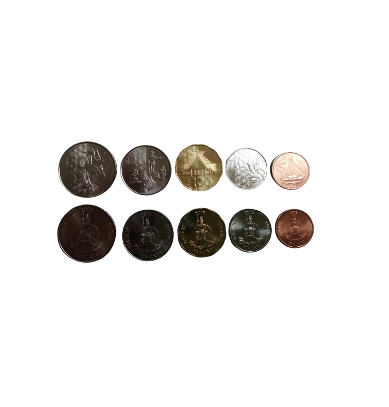Set of Vanuatu 5 Coins 5,10,20,50,100 Vatu 2015
