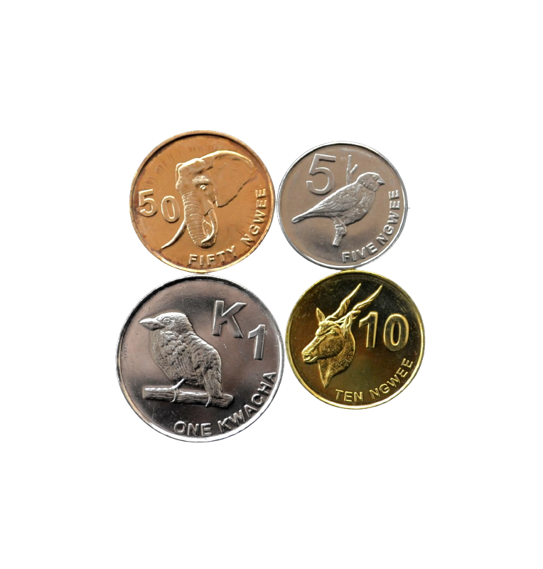 Zambia Set 5,10,50 Ngwee 1 Kwacha 2012