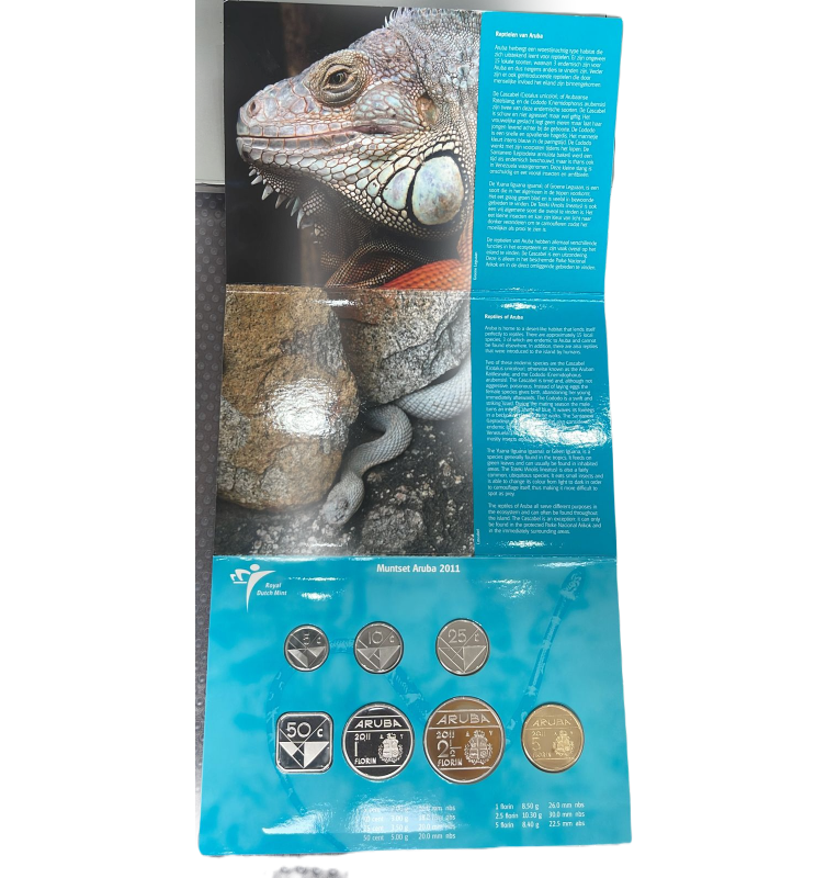 Aruba Coin Set 5,10,25,50 Cents KM 1,2,3,4,5,6,38