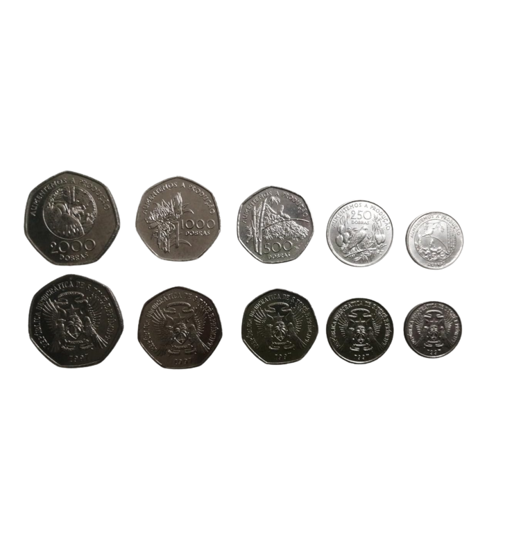 Saint Thomas and Prince Set of 5 Coins 100, 250, 500, 1000, 2000 Dobras 1997