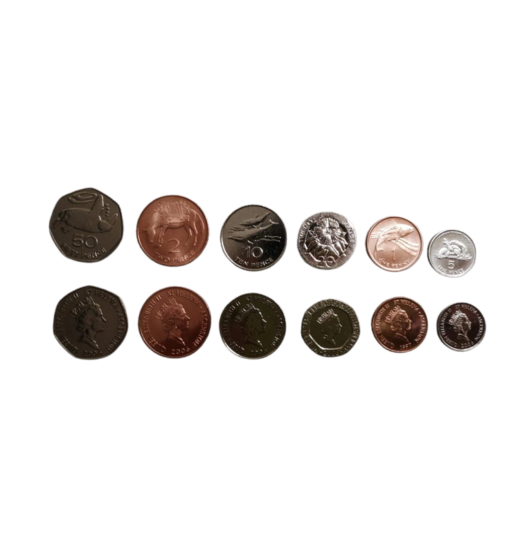 Saint Helena and Ascension Set of 6 Coins 1, 2, 5, 10, 50 Pence 1997-2006