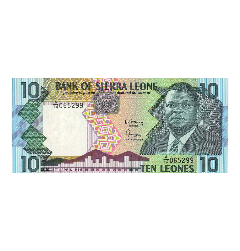 Sierra leona 10 Leones 1991 Pick 19