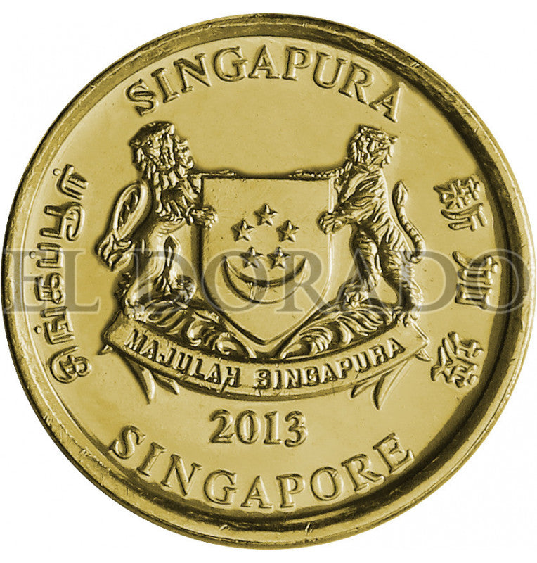 Singapur 5 Céntimos 2016 KM 345