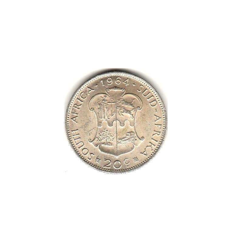 South Africa 20 Cents 1964 Km 61 (Non-UNC)