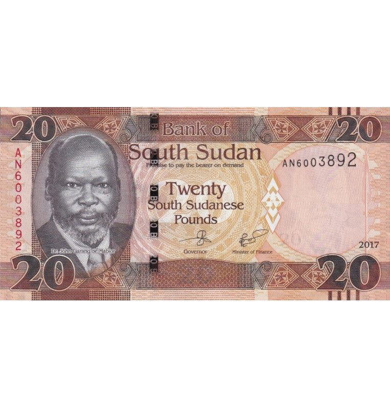 South Sudan 20 Pounds 2017 Pick 164c