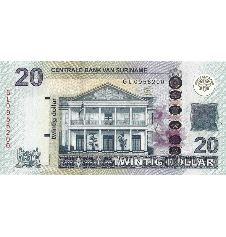 Suriname 20 Dollars 2019 Pick 164c