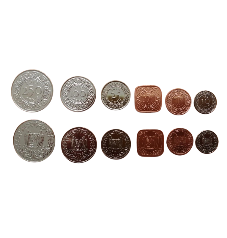 Suriname Set 6 Coins 1,5,10,25,100,250 Cents 1987-2015