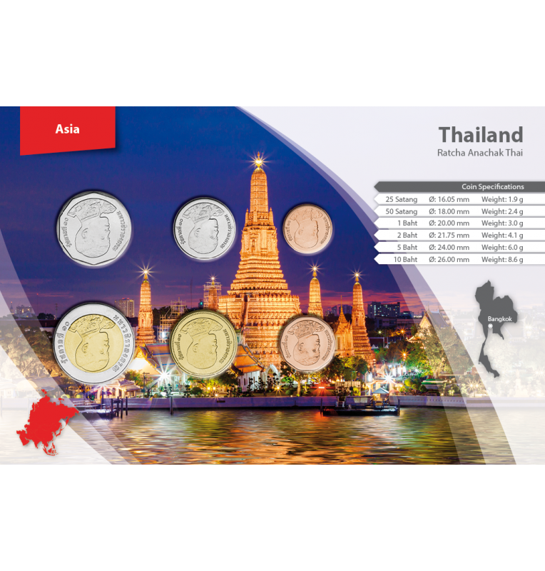 Thailand 25, 50 Satang, 1, 2, 5, 10 Baht 2018 KM New, New, New, New, New, New