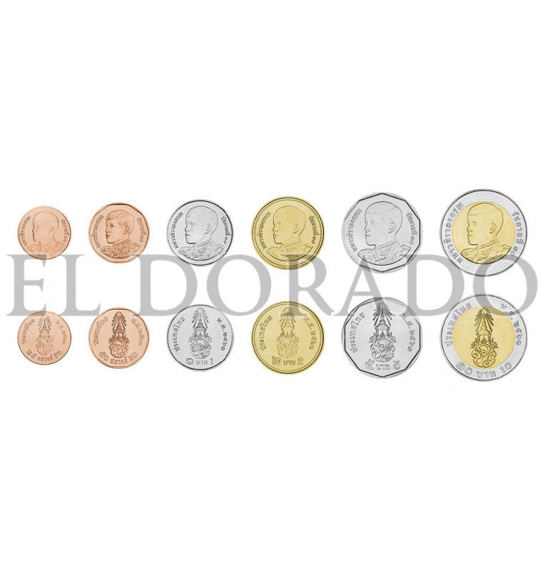Tailandia 25, 50 Satang, 1, 2, 5, 10 Baht 2018 KM Nuevo, Nuevo, Nuevo, Nuevo, Nuevo, Nuevo