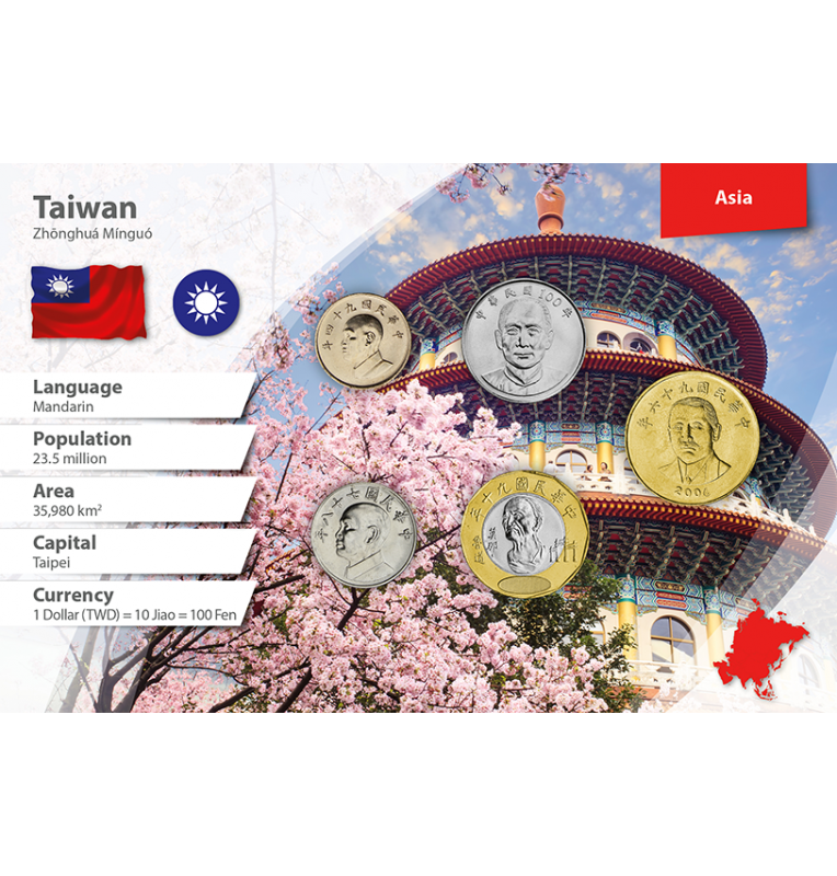 Taiwan 1, 5, 10, 20, 50 Dollars 1981-2015 KM 551, 552, 574, 565, 568