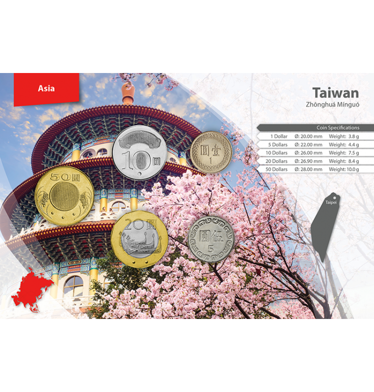 Taiwan 1, 5, 10, 20, 50 Dollars 1981-2015 KM 551, 552, 574, 565, 568