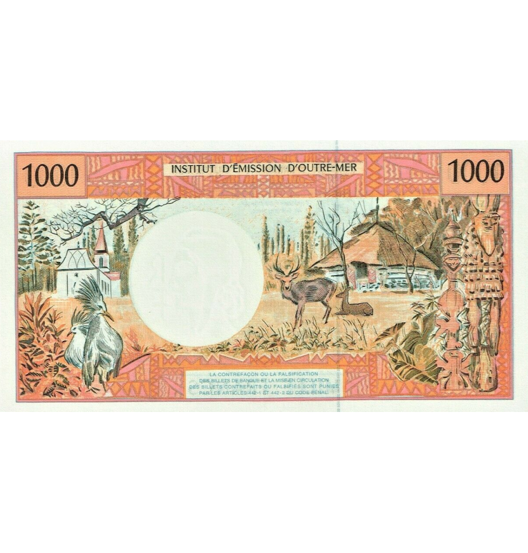 Territorios Franceses del Pacífico 1000 Francos 1996 ND Pick 2L