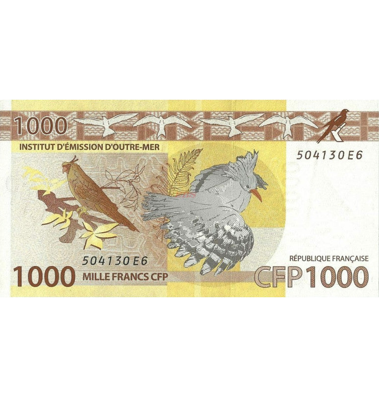 Territorios Franceses del Pacífico 1.000 Francos 2014 Pick 6